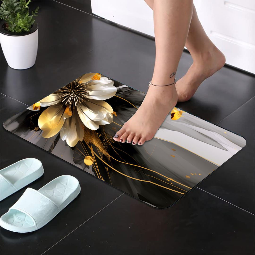 Midnight Bloom 3-Piece Bathroom Mat Set