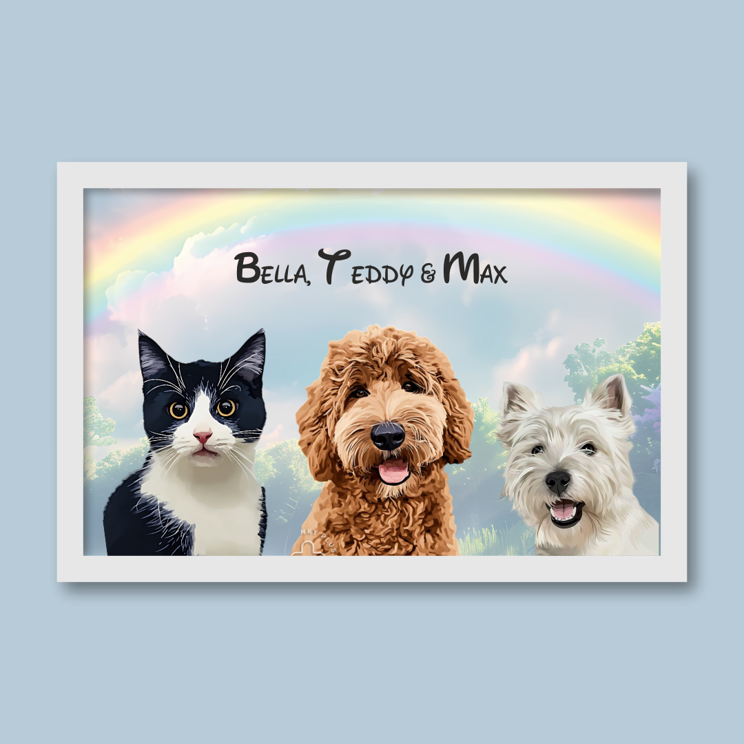 Personalised Light Up Picture Frame (3 Pets)