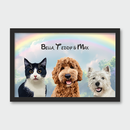 Personalised Light Up Picture Frame (3 Pets)