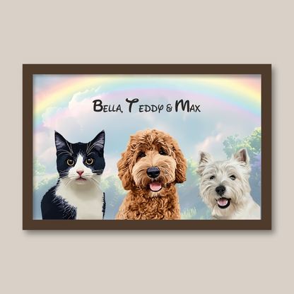 Personalised Light Up Picture Frame (3 Pets)