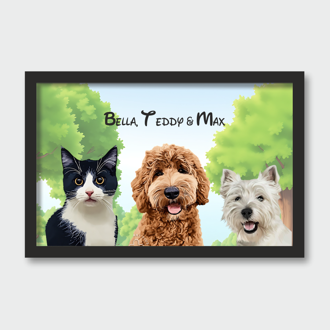 Personalised Light Up Picture Frame (3 Pets)