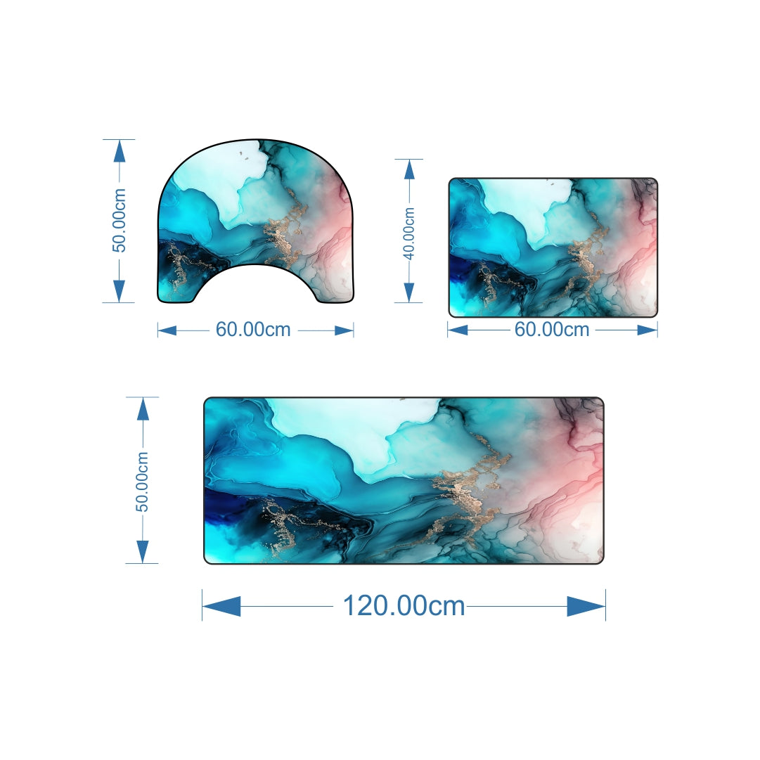 Aqua Aurora 3-Piece Bathroom Mat Set