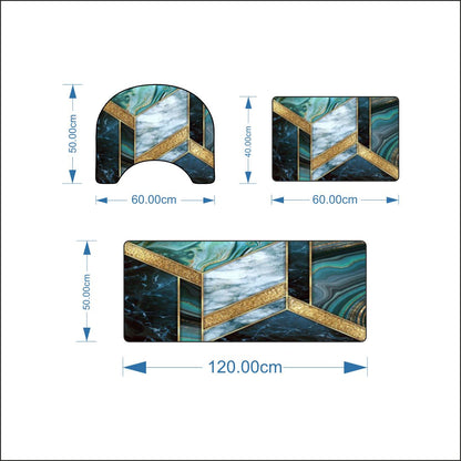 Geometric Marble 3-Piece Bathroom Mat Set