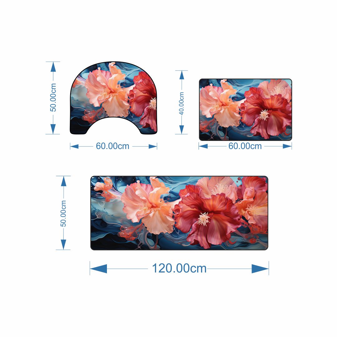 Blush Bloom 3-Piece Bathroom Mat Set
