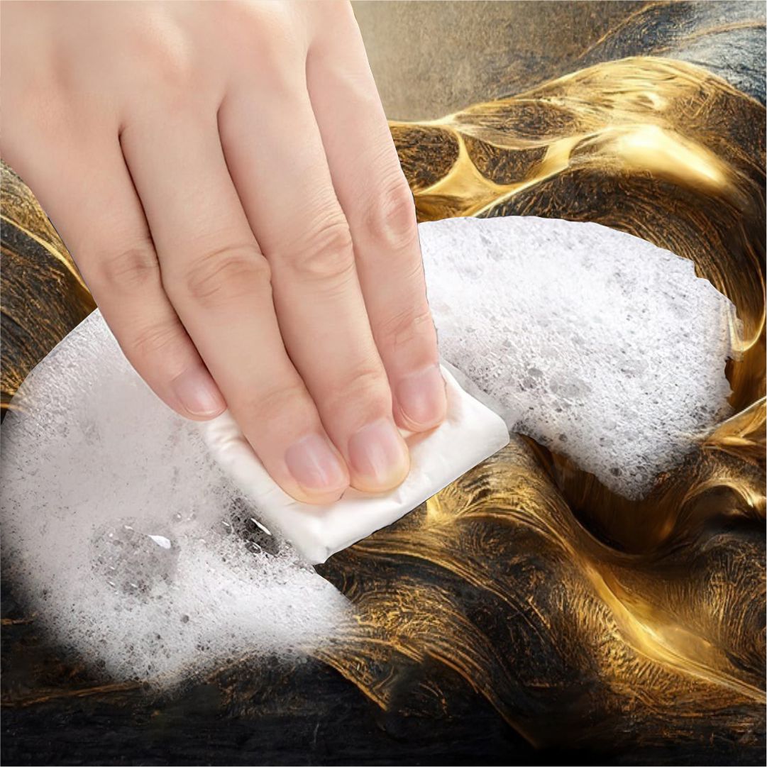 Liquid Gold Swirl 3-Piece Bathroom Mat Set