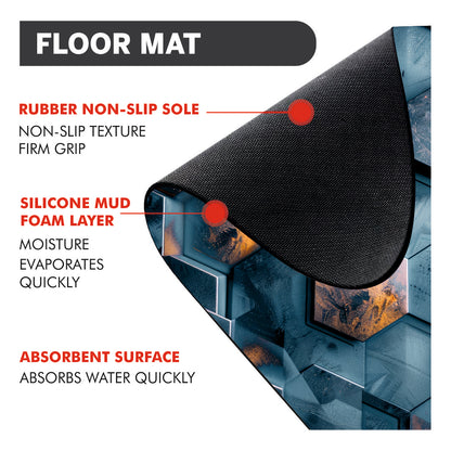 Hexa Glow 3-Piece Bathroom Mat Set