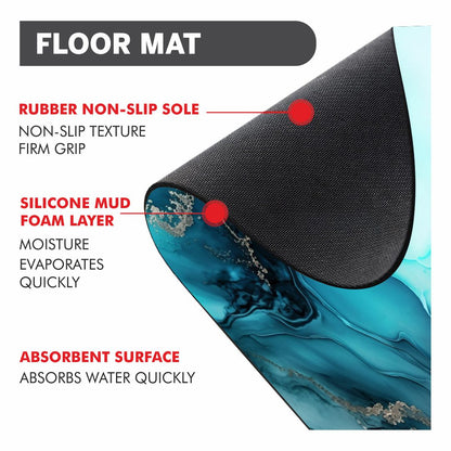 Aqua Aurora 3-Piece Bathroom Mat Set