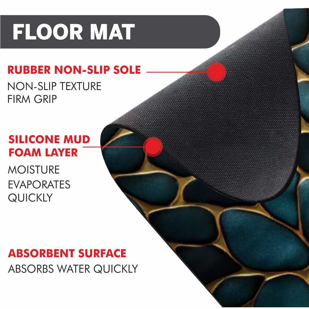 Luxury Pebble Pattern 3-Piece Bathroom Mat Set
