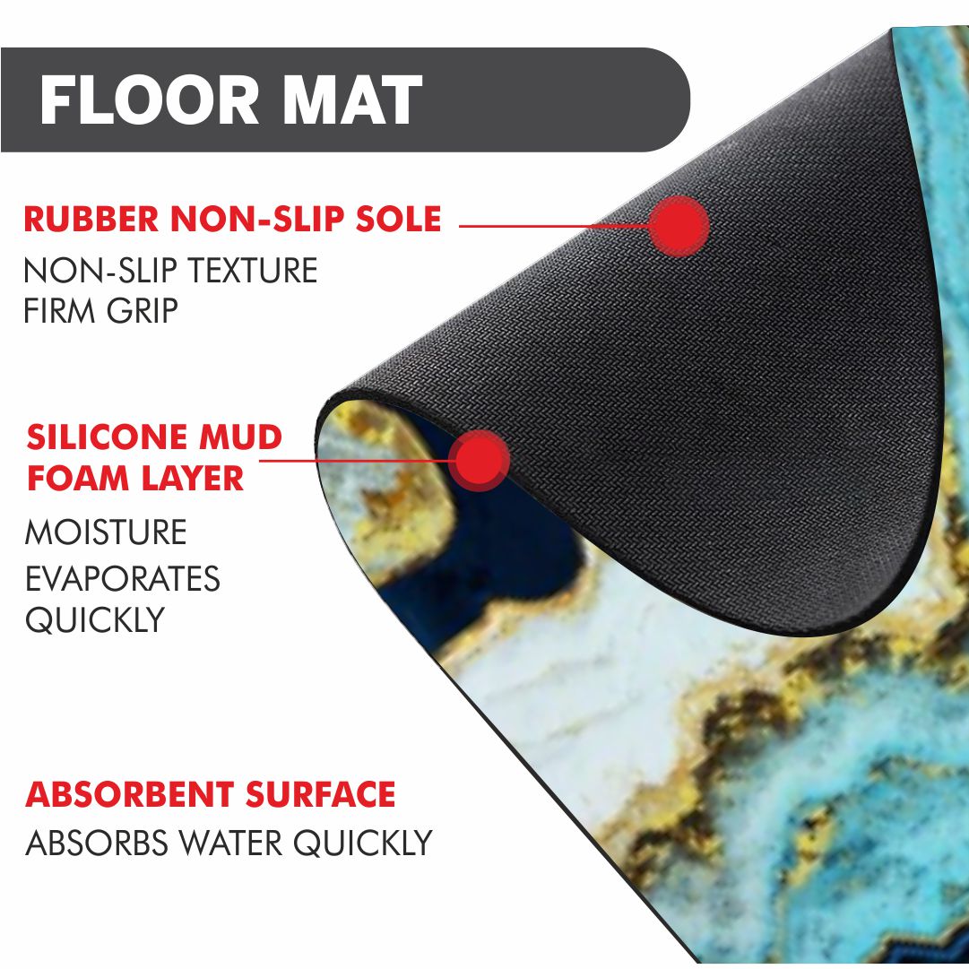 Luxury Marble 3-Piece Bathroom Mat Set