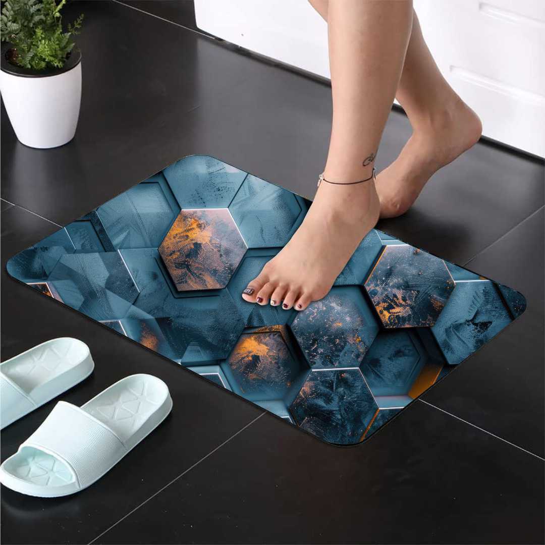 Hexa Glow 3-Piece Bathroom Mat Set