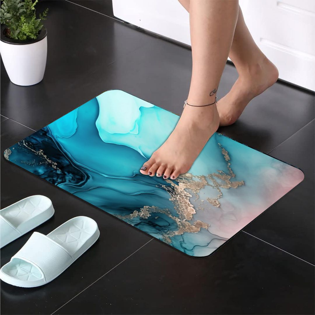 Aqua Aurora 3-Piece Bathroom Mat Set