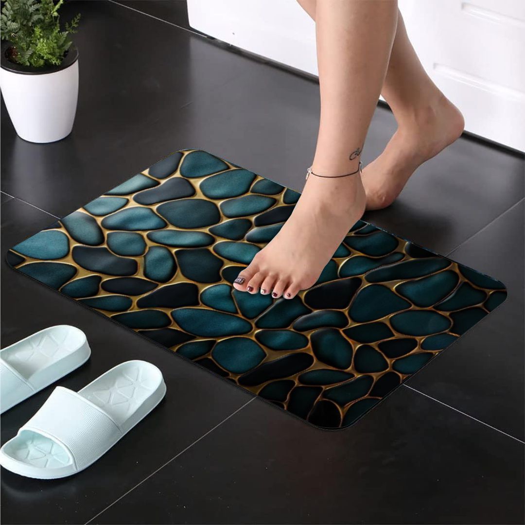 Luxury Pebble Pattern 3-Piece Bathroom Mat Set