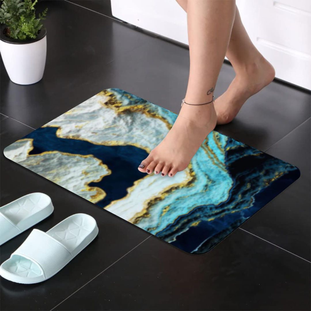 Luxury Marble 3-Piece Bathroom Mat Set