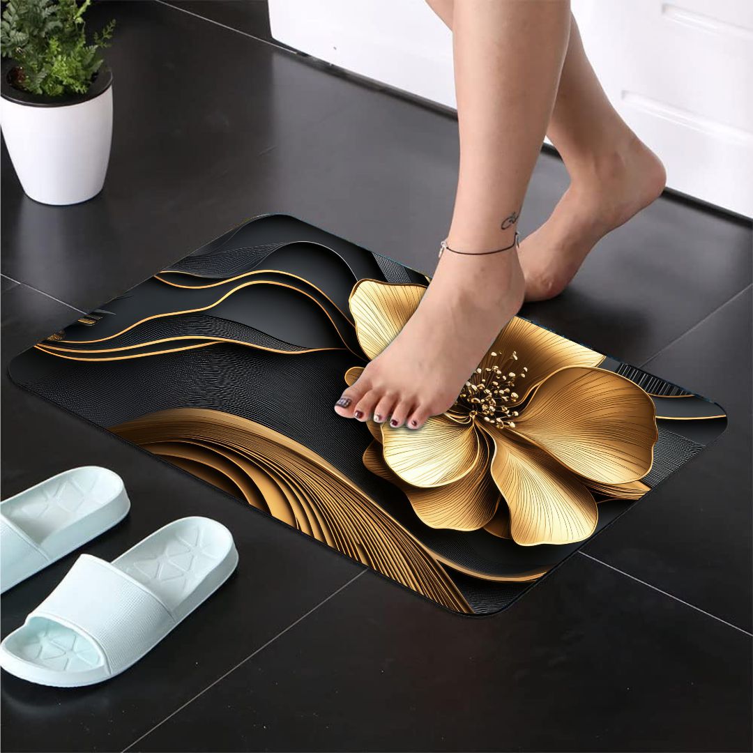 Luxury Floral 3-Piece Bathroom Mat Set