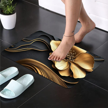 Luxury Floral 3-Piece Bathroom Mat Set