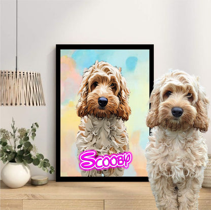 Pet Portrait Frame With Neon Light