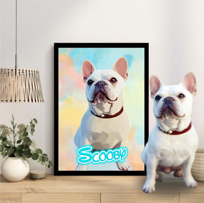 Pet Portrait Frame With Neon Light