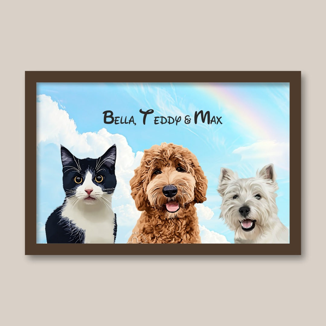 Personalised Light Up Picture Frame (3 Pets)