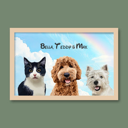 Personalised Light Up Picture Frame (3 Pets)