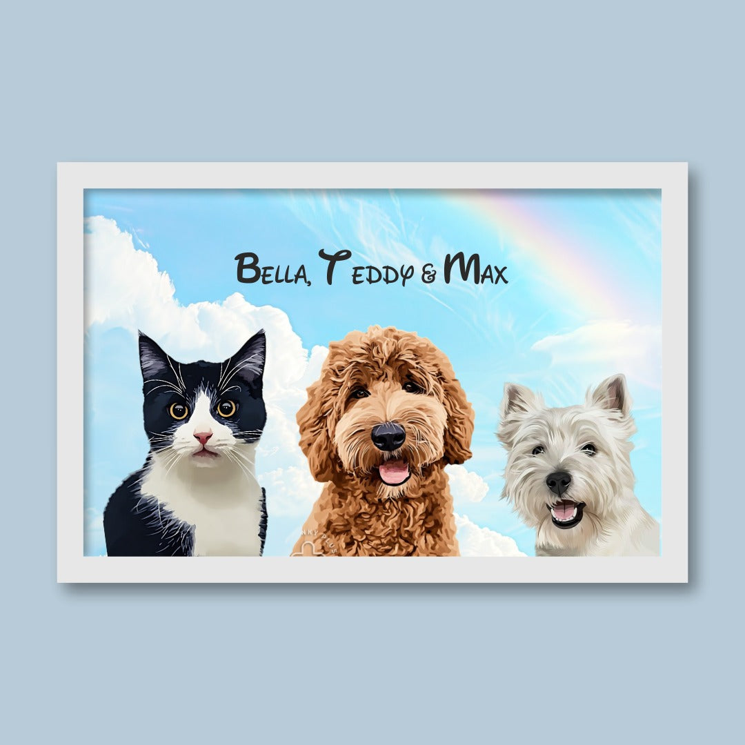 Personalised Light Up Picture Frame (3 Pets)