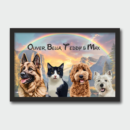 Personalised Light Up Picture Frame (4 Pets)