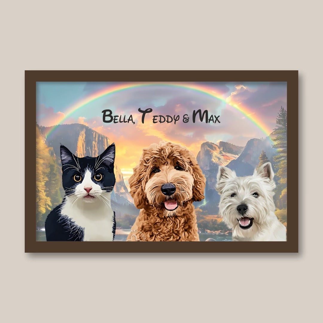 Personalised Light Up Picture Frame (3 Pets)