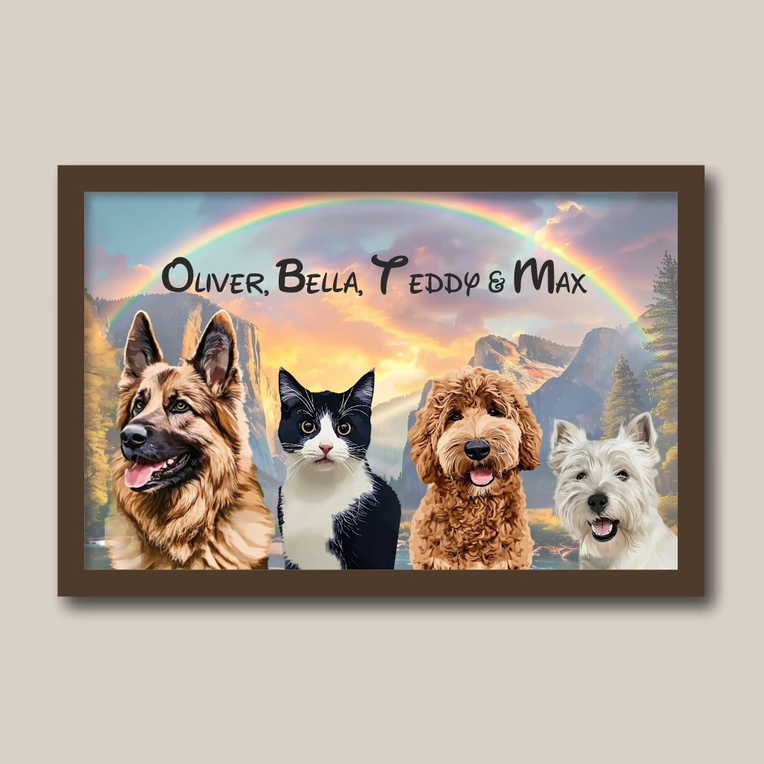 Personalised Light Up Picture Frame (4 Pets)