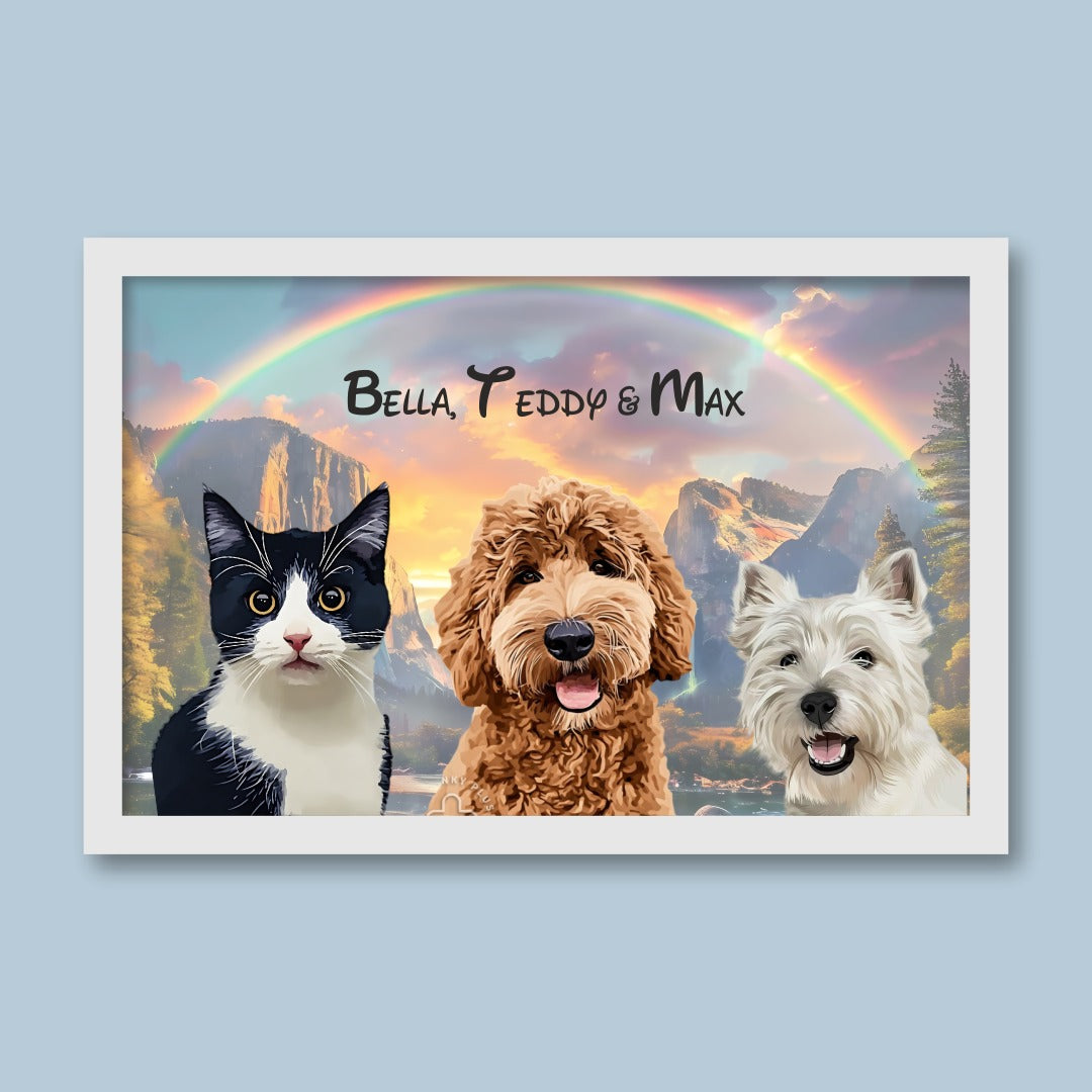 Personalised Light Up Picture Frame (3 Pets)