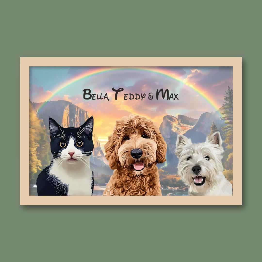 Personalised Light Up Picture Frame (3 Pets)