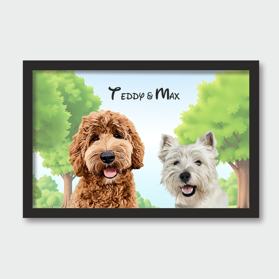 Personalised Light Up Picture Frame (2 Pets)