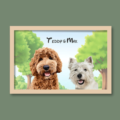 Personalised Light Up Picture Frame (2 Pets)