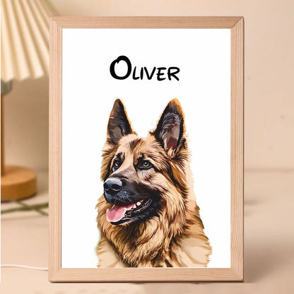 Personalised Light Up Picture Frame (Dog)