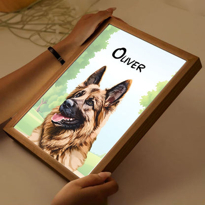 Personalised Light Up Picture Frame (Dog)