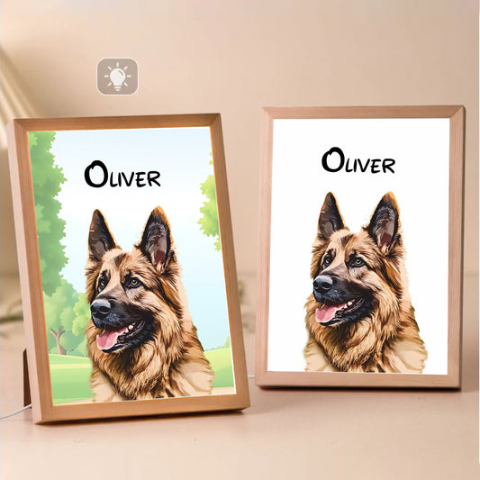 Personalised Light Up Picture Frame (Dog)