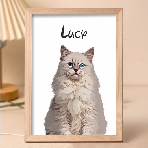 Personalised Light Up Picture Frame (Cat)