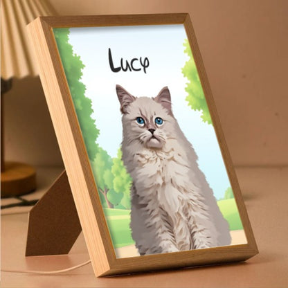 Personalised Light Up Picture Frame (Cat)