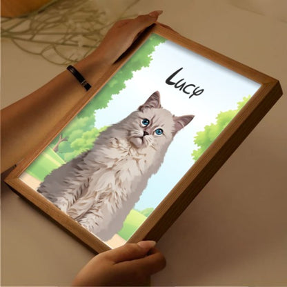 Personalised Light Up Picture Frame (Cat)