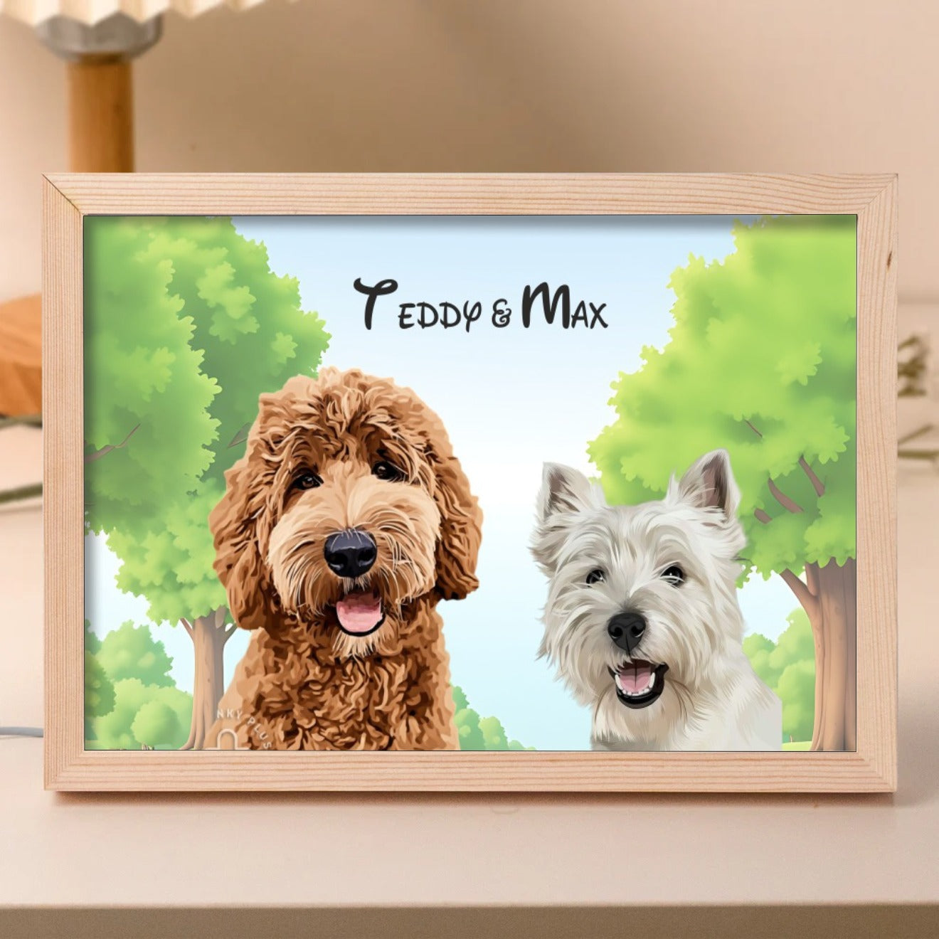 Personalised Light Up Picture Frame (2 Pets)