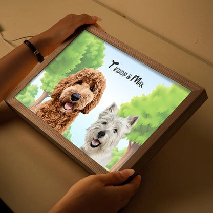 Personalised Light Up Picture Frame (2 Pets)