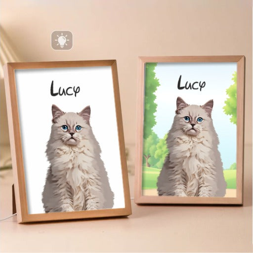 Personalised Light Up Picture Frame (Cat)