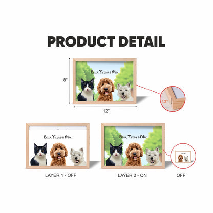 Personalised Light Up Picture Frame (3 Pets)