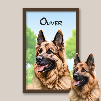 Personalised Light Up Picture Frame (Dog)