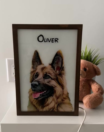 Personalised Light Up Picture Frame (Dog)